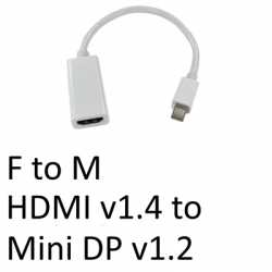 Mini DisplayPort (M) to HDMI (F) White OEM Converter Adapter