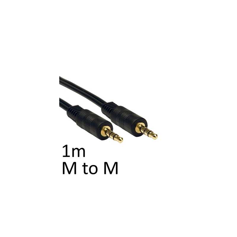 3.5mm (M) Stereo Plug to 3.5mm (M) Stereo Plug 1m Black OEM Cable