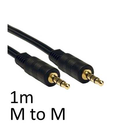3.5mm (M) Stereo Plug to 3.5mm (M) Stereo Plug 1m Black OEM Cable