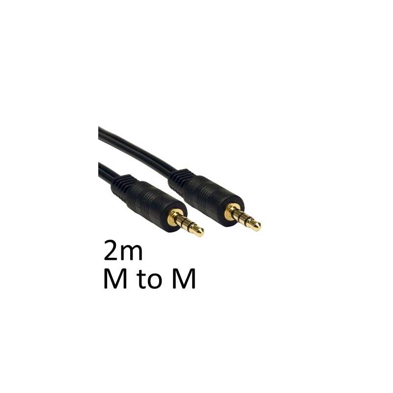 3.5mm (M) Stereo Plug to 3.5mm (M) Stereo Plug 2m Black OEM Cable