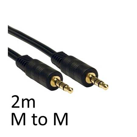 3.5mm (M) Stereo Plug to 3.5mm (M) Stereo Plug 2m Black OEM Cable