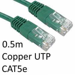 RJ45 (M) to RJ45 (M) CAT5e 0.5m Green OEM Moulded Boot Copper UTP Network Cable