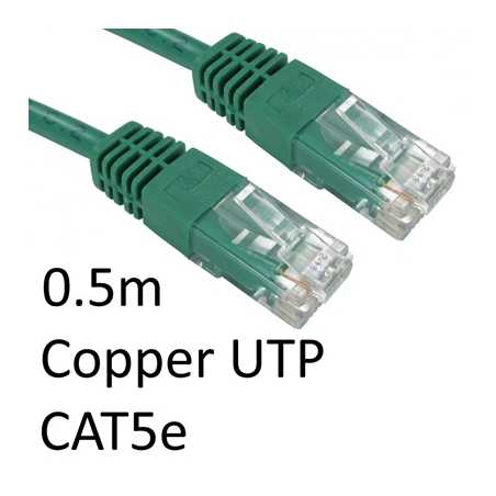 RJ45 (M) to RJ45 (M) CAT5e 0.5m Green OEM Moulded Boot Copper UTP Network Cable