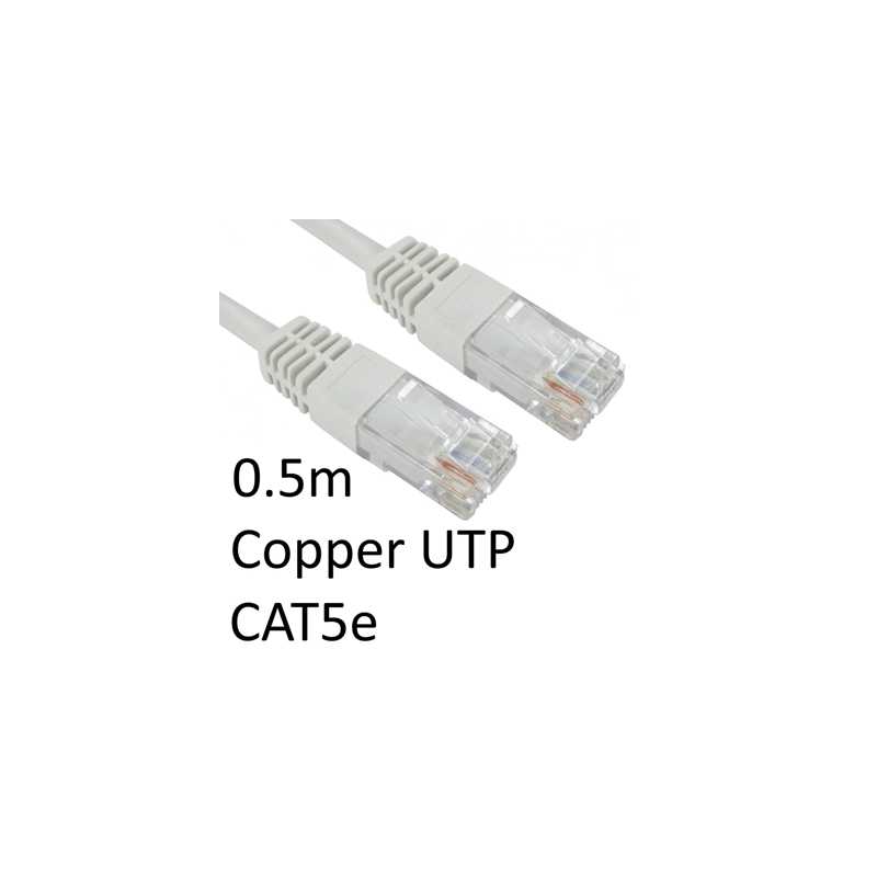 RJ45 (M) to RJ45 (M) CAT5e 0.5m White OEM Moulded Boot Copper UTP Network Cable
