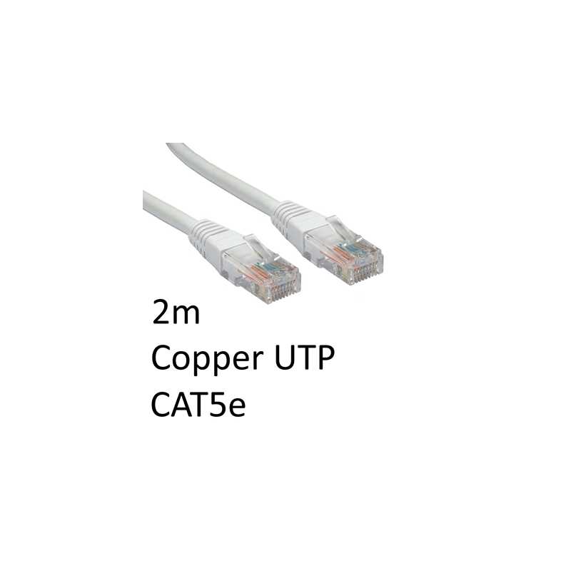 RJ45 (M) to RJ45 (M) CAT5e 2m White OEM Moulded Boot Copper UTP Network Cable