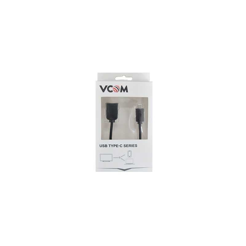 VCOM USB 3.0 A (F) to USB 3.1 C (M) 0.5m Black Retail Packaged Data Cable