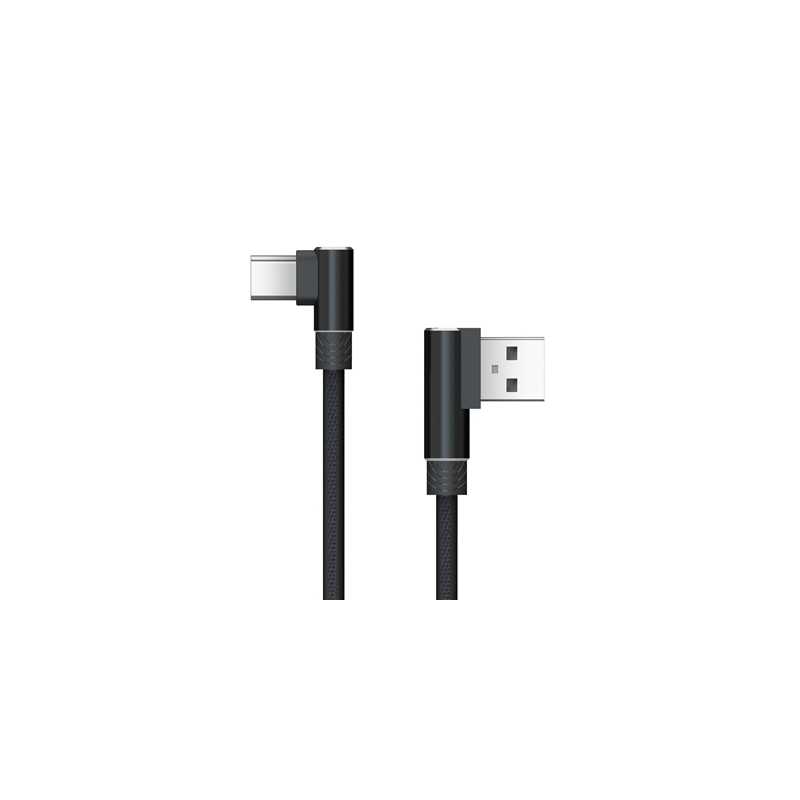 Akasa USB 2.0 A (M) to Right-Angled USB 2.0 C (M) 1m Black Retail Packaged Data Cable