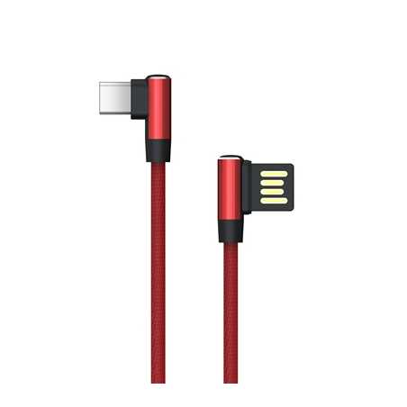 Akasa Reversible USB 2.0 A (M) to Right-Angled USB 2.0 C (M) 1m Red Retail Packaged Data Cable