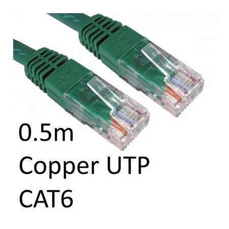 RJ45 (M) to RJ45 (M) CAT6 0.5m Green OEM Moulded Boot Copper UTP Network Cable
