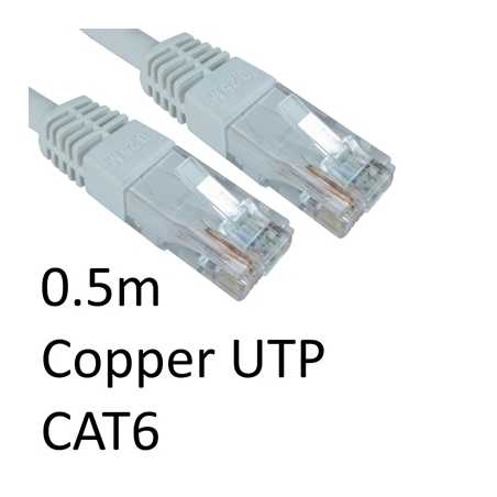 RJ45 (M) to RJ45 (M) CAT6 0.5m White OEM Moulded Boot Copper UTP Network Cable