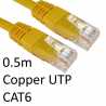 RJ45 (M) to RJ45 (M) CAT6 0.5m Yellow OEM Moulded Boot Copper UTP Network Cable