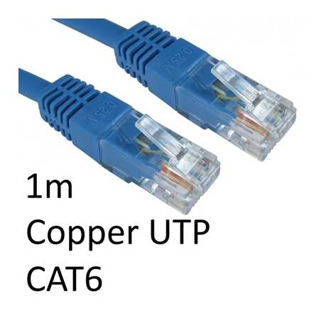 RJ45 (M) to RJ45 (M) CAT6 1m Blue OEM Moulded Boot Copper UTP Network Cable