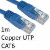 RJ45 (M) to RJ45 (M) CAT6 1m Blue OEM Moulded Boot Copper UTP Network Cable