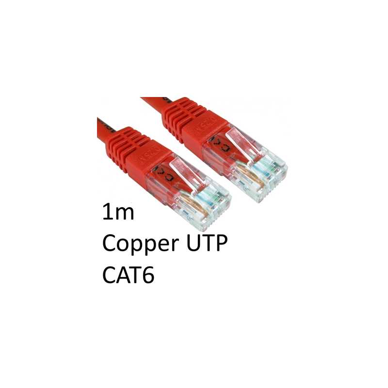 RJ45 (M) to RJ45 (M) CAT6 1m Red OEM Moulded Boot Copper UTP Network Cable