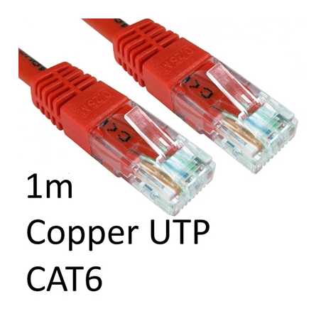 RJ45 (M) to RJ45 (M) CAT6 1m Red OEM Moulded Boot Copper UTP Network Cable