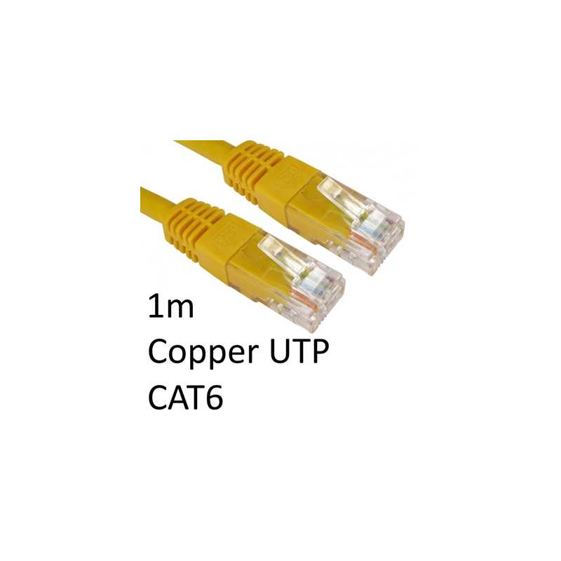 RJ45 (M) to RJ45 (M) CAT6 1m Yellow OEM Moulded Boot Copper UTP Network Cable