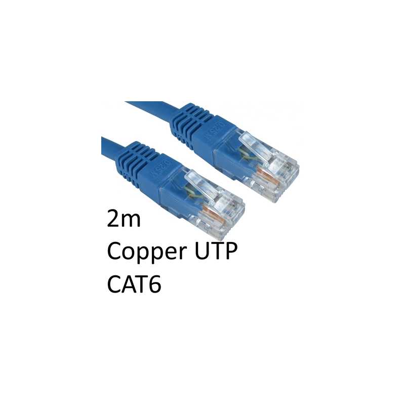 RJ45 (M) to RJ45 (M) CAT6 2m Blue OEM Moulded Boot Copper UTP Network Cable