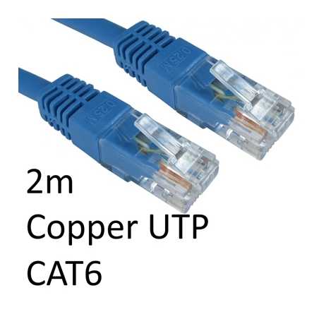 RJ45 (M) to RJ45 (M) CAT6 2m Blue OEM Moulded Boot Copper UTP Network Cable