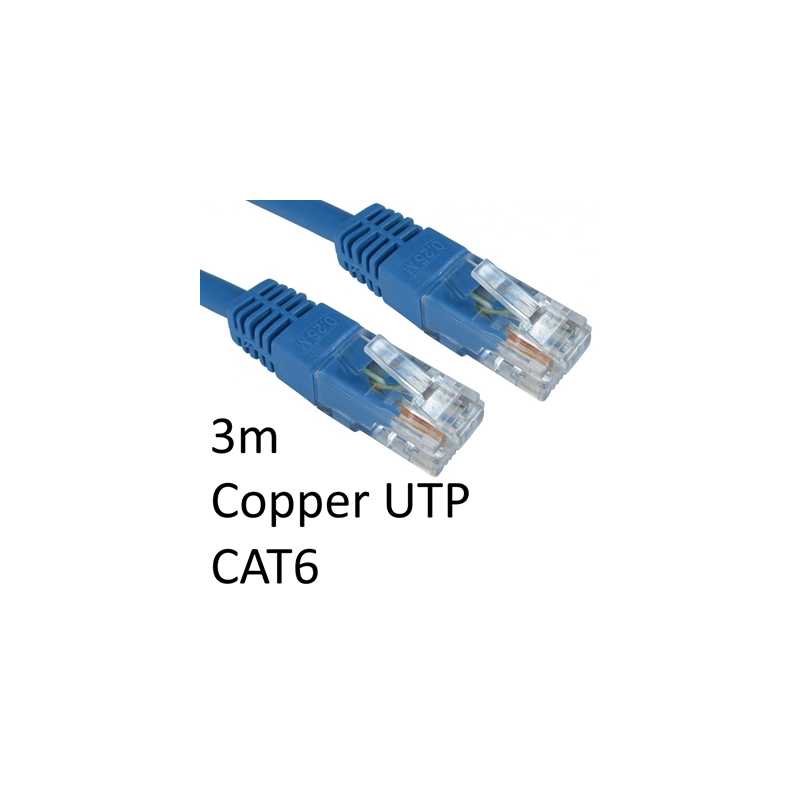 RJ45 (M) to RJ45 (M) CAT6 3m Blue OEM Moulded Boot Copper UTP Network Cable