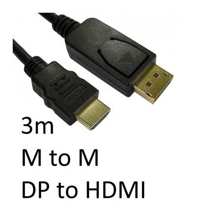 DisplayPort (M) to HDMI (M) 3m Black OEM Display Cable