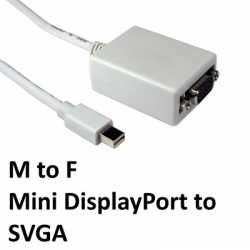 Mini DisplayPort (M) to SVGA (F) White OEM Converter Adapter