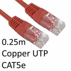 RJ45 (M) to RJ45 (M) CAT5e 0.25m Red OEM Moulded Boot Copper UTP Network Cable