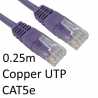 RJ45 (M) to RJ45 (M) CAT5e 0.25m Violet OEM Moulded Boot Copper UTP Network Cable