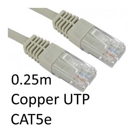 RJ45 (M) to RJ45 (M) CAT5e 0.25m Grey OEM Moulded Boot Copper UTP Network Cable