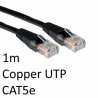 RJ45 (M) to RJ45 (M) CAT5e 1m Black OEM Moulded Boot Copper UTP Network Cable