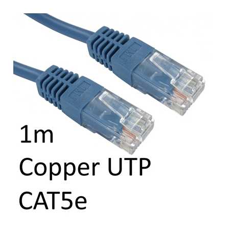 RJ45 (M) to RJ45 (M) CAT5e 1m Blue OEM Moulded Boot Copper UTP Network Cable