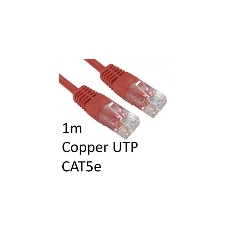 RJ45 (M) to RJ45 (M) CAT5e 1m Red OEM Moulded Boot Copper UTP Network Cable