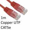 RJ45 (M) to RJ45 (M) CAT5e 1m Red OEM Moulded Boot Copper UTP Network Cable