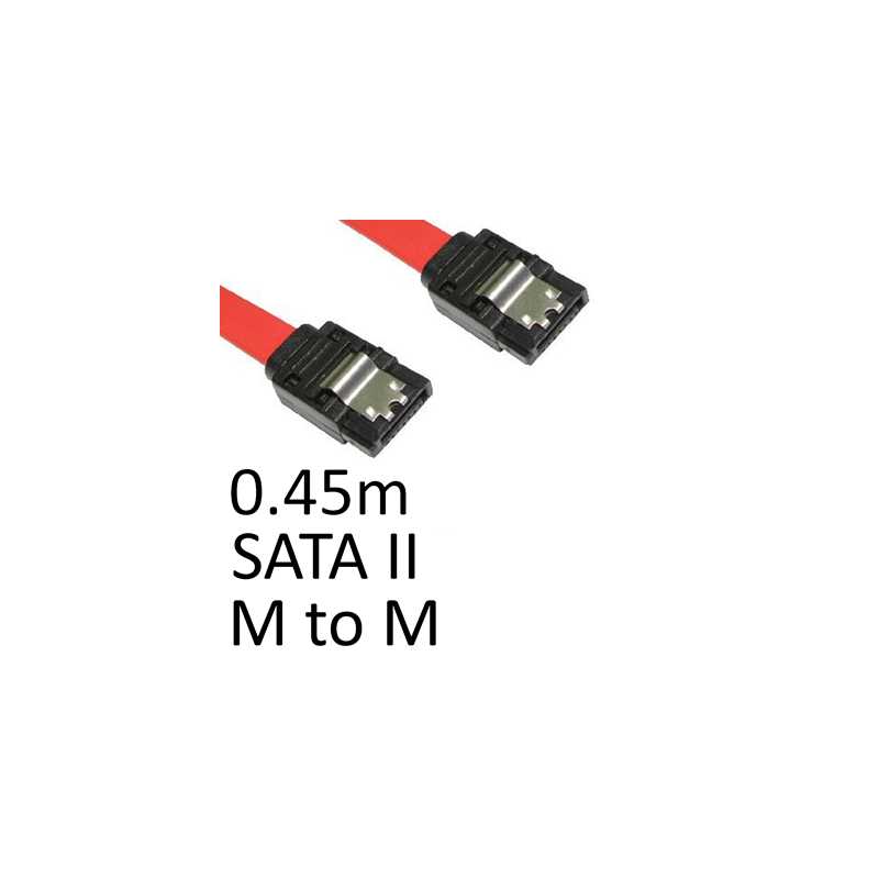 Locking SATA II (M) to Locking SATA II (M) 0.45m Red OEM Internal Data Cable