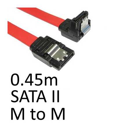 Locking SATA II (M) to Right-Angled Locking SATA II (M) 0.45m Red OEM Internal Data Cable