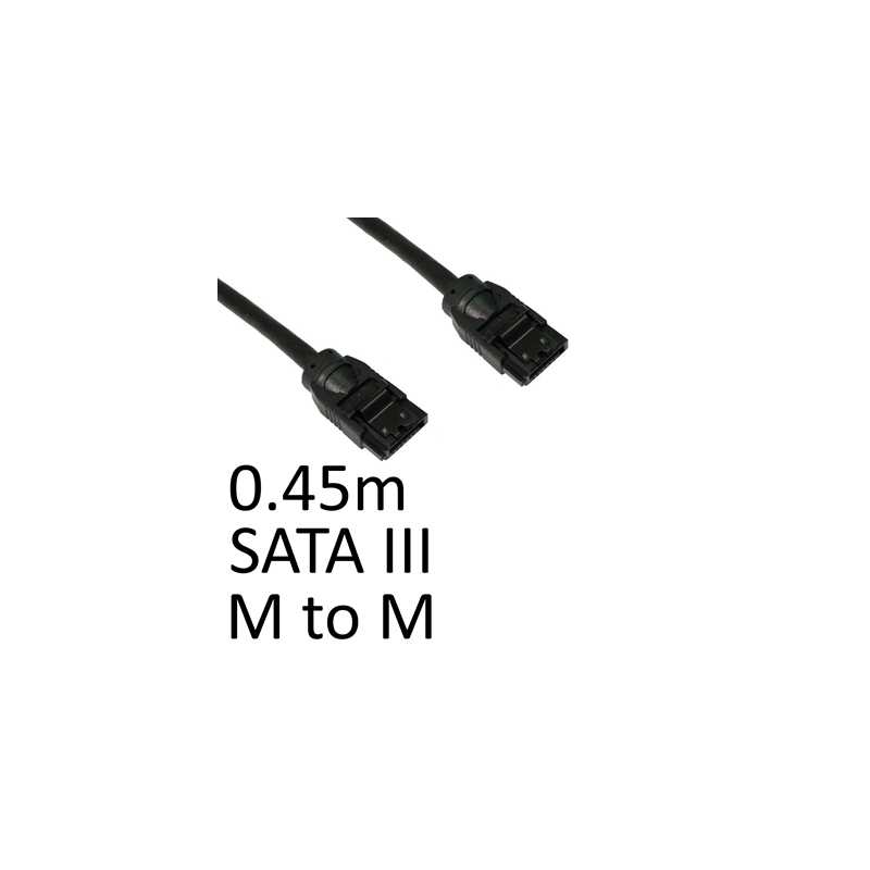 Locking SATA III (M) to Locking SATA III (M) 0.45m Black OEM Internal Data Cable Locking SATA III (M) to Locking SATA III (M) 0.45m Black OEM Internal Data Cable