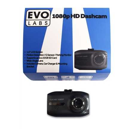 Evo Labs C200 1080p Full HD Dashcam With Motion detection Includes Suction Mount