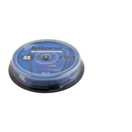 Aone 4X 25GB Blu-Ray Disc Full Face Printable 10 PK Spindle