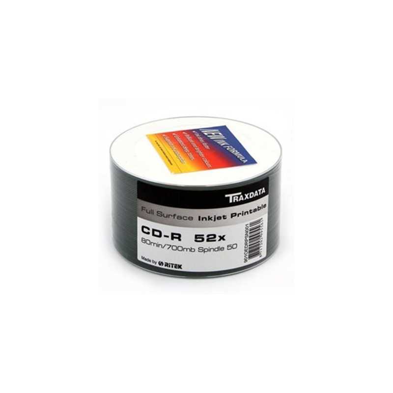 Ritek Traxdata CD-R 52X 50PK FULL FACE PRINT