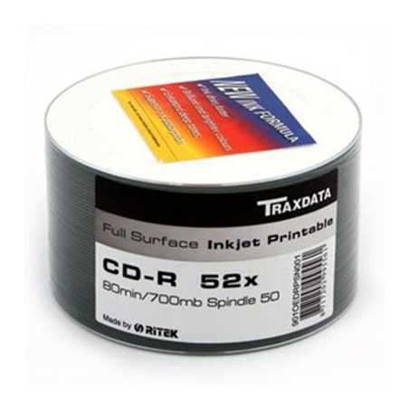 Ritek Traxdata CD-R 52X 50PK FULL FACE PRINT