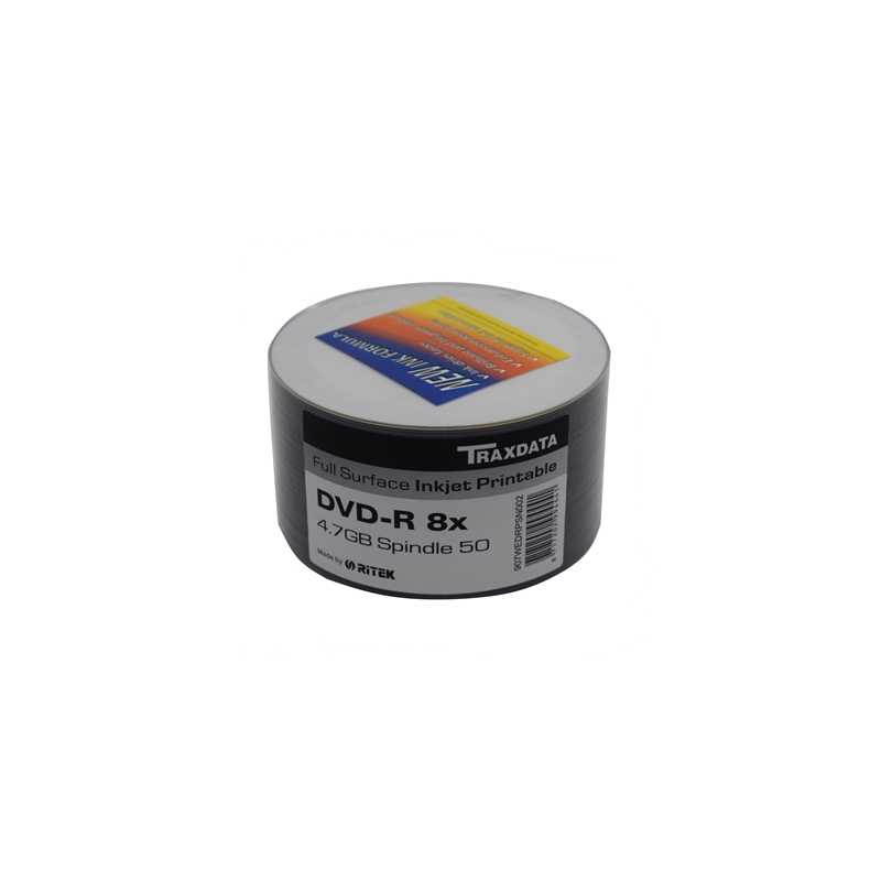 Ritek Traxdata DVD-R 8X 50PK Boxed Printable Ritek Traxdata DVD-R 8X 50PK Boxed Printable