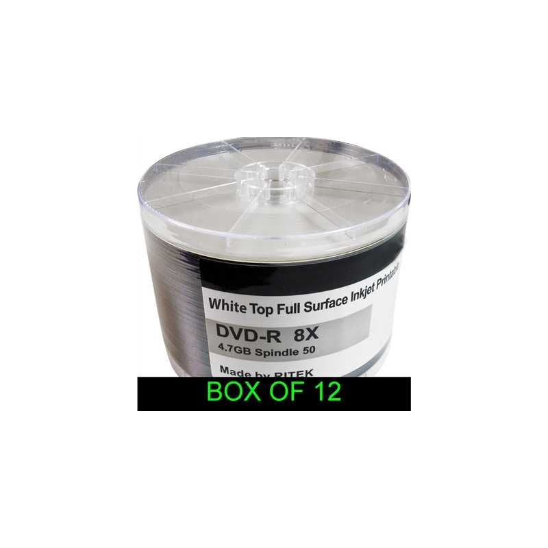 Ritek Traxdata DVD-R 8X 600PK (12 x 50) Boxed Printable Ritek Traxdata DVD-R 8X 600PK (12 x 50) Boxed Printable