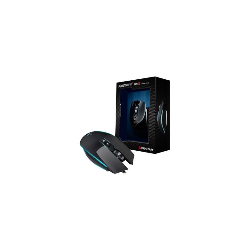 Biostar AM3 Racing USB 7 Colour LED Black Programmable Gaming Mouse