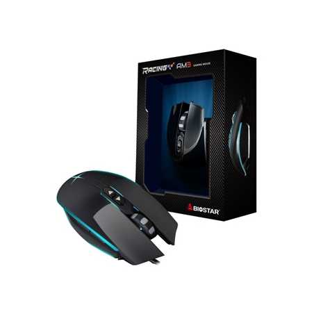 Biostar AM3 Racing USB 7 Colour LED Black Programmable Gaming Mouse