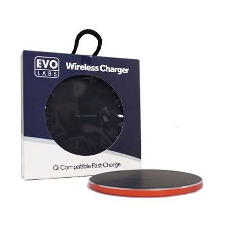 Universal Fast Charging QI Wireless Charging Pad Red.