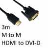 HDMI 1.4 (M) to DVI-D (M) 3m Black OEM Display Cable
