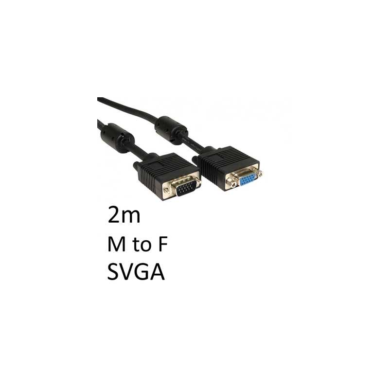 SVGA (M) to SVGA (F) 2m Black OEM Display Extension Cable