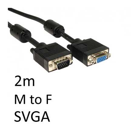 SVGA (M) to SVGA (F) 2m Black OEM Display Extension Cable