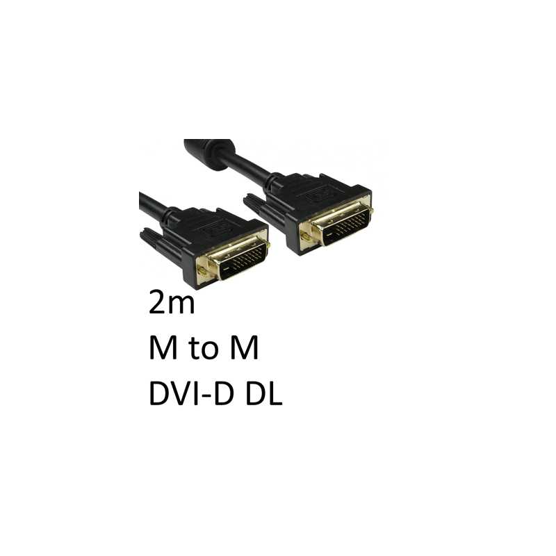 DVI-D Dual Link (M) to DVI-D Dual Link (M) 2m Black OEM Display Cable