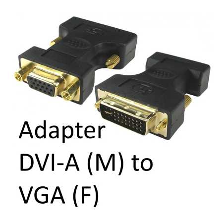 DVI-A (M) to VGA (F) Black OEM Adapter