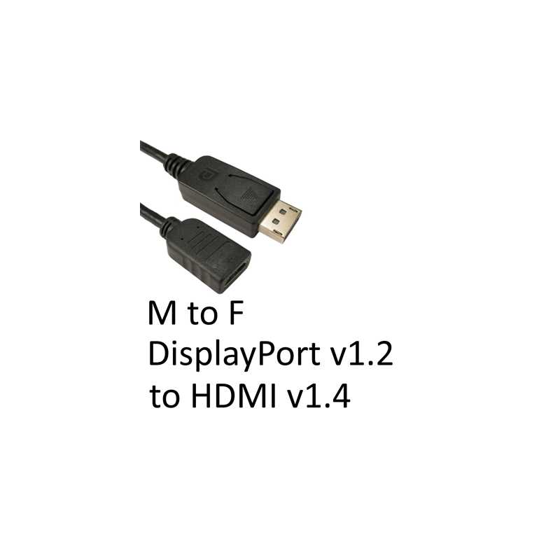 DisplayPort 1.2 (M) to HDMI 1.4 (F) Black OEM Converter Adapter